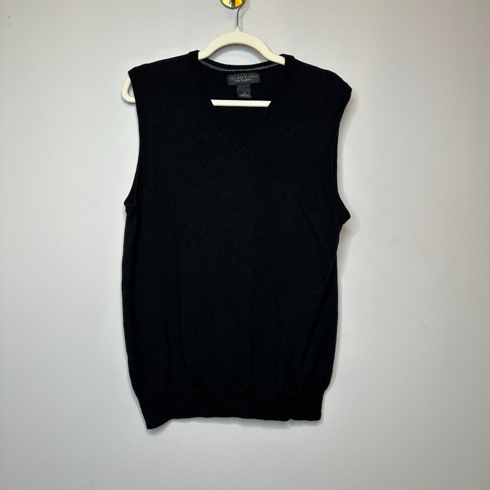 The Men's Store Bloomingdale's Black Merino Wool Vest Men's Medium
